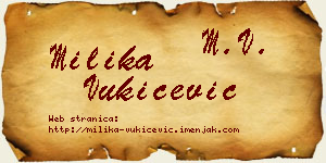 Milika Vukičević vizit kartica
